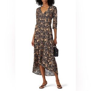 Black and Gold High Low Dress